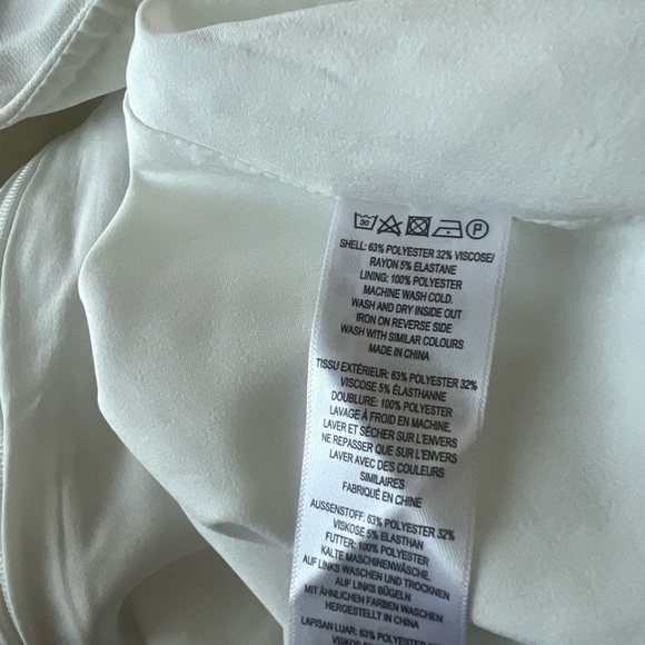 French Connection White Sleeveless Whisper V Neck Bow Mini Dress - Picture 6 of 7